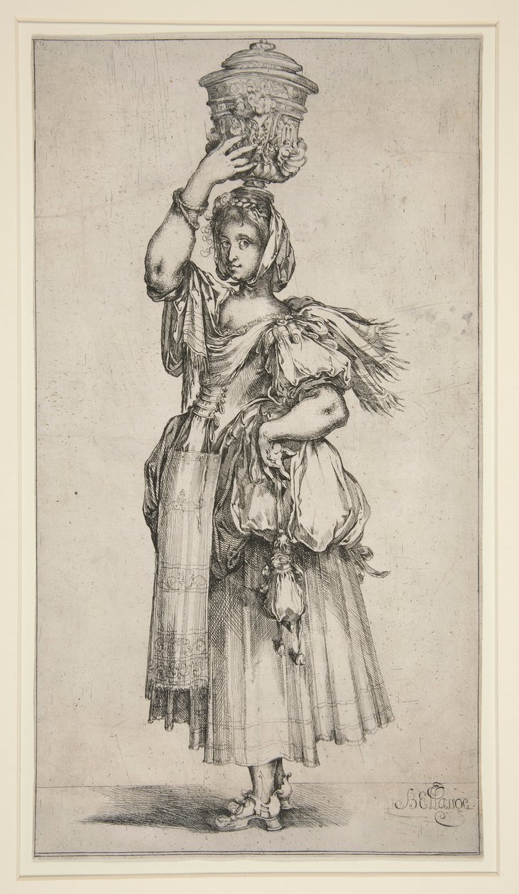 Hagearbeid i en vase av Jacques Bellange