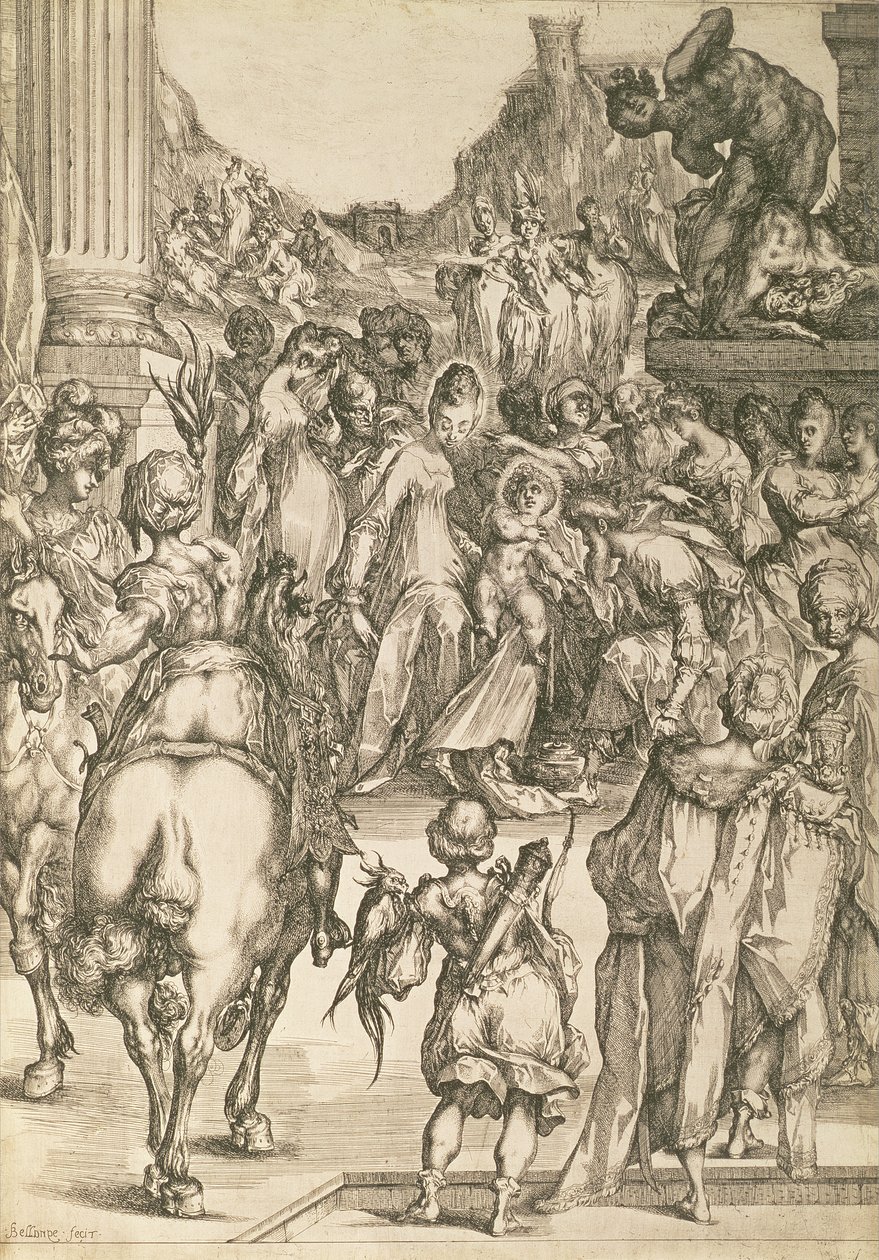 The Adoration of the Magi (etsing) av Jacques Bellange