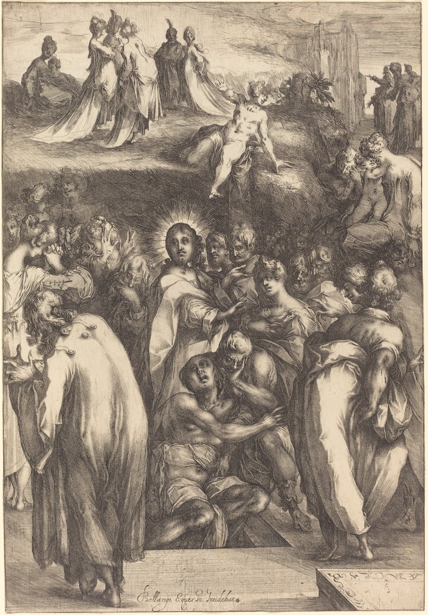 Oppreisningen av Lasarus. av Jacques Bellange