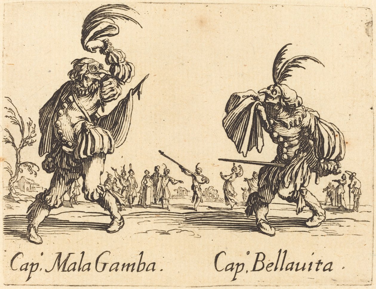 Kap. Mala Gamba og Cap. Bellavita av Jacques Callot