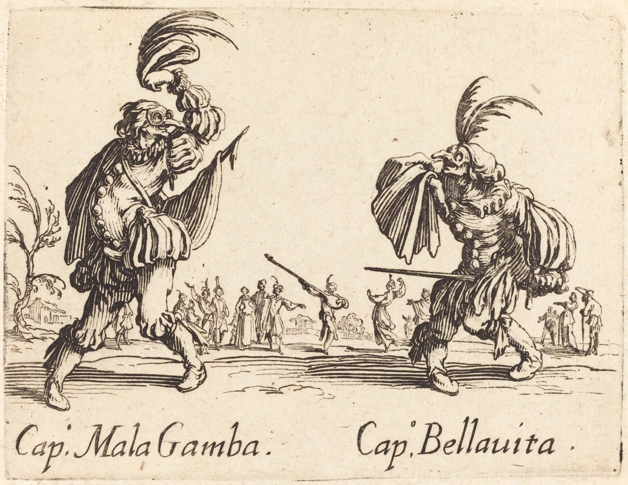 Cap. Mala Gamba og Cap. Bellavita av Jacques Callot