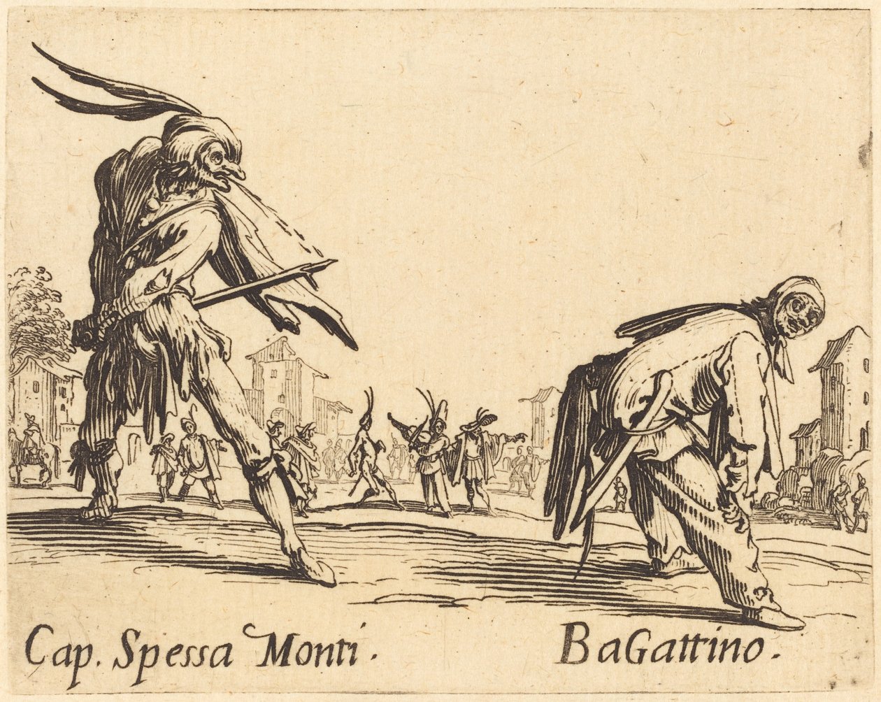 Kap. Spessa Monti og Bagattino, ca. 1622. av Jacques Callot