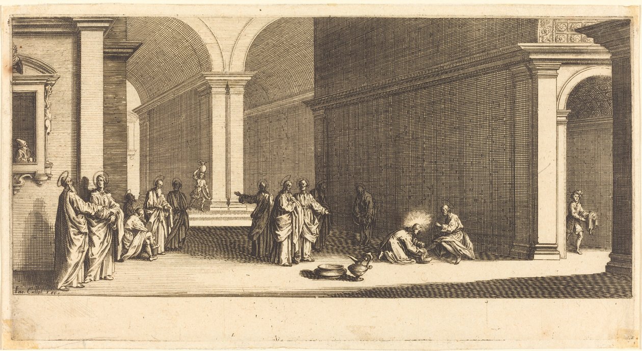 Kristus vasker apostlenes føtter av Jacques Callot