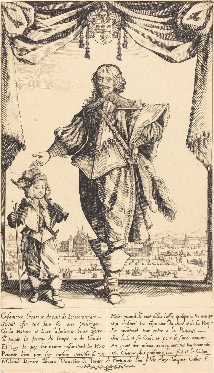 Claude Deruet og hans sønn, Jean, 1632. av Jacques Callot