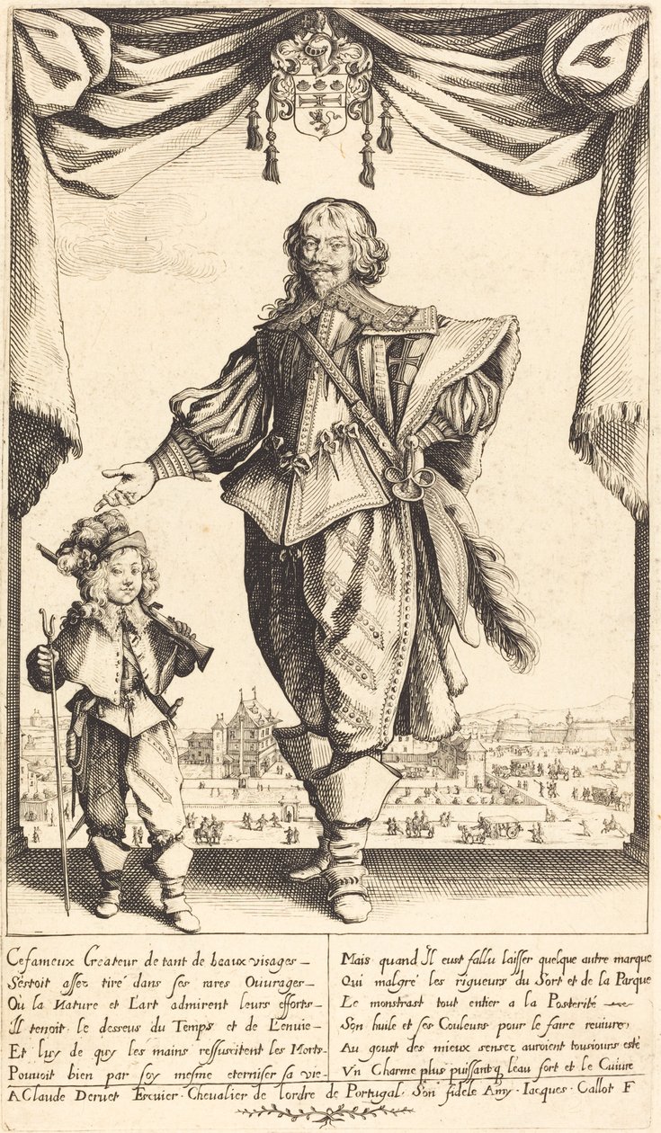 Claude Deruet og hans sønn, Jean, 1632. av Jacques Callot