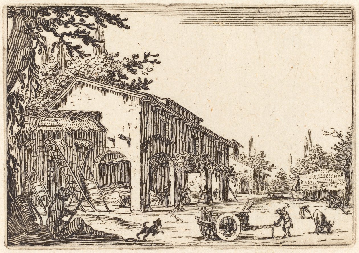 Gårdsplassen til en gård av Jacques Callot