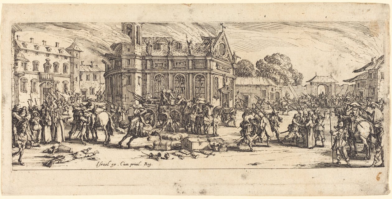 Ødeleggelse av et kloster av Jacques Callot