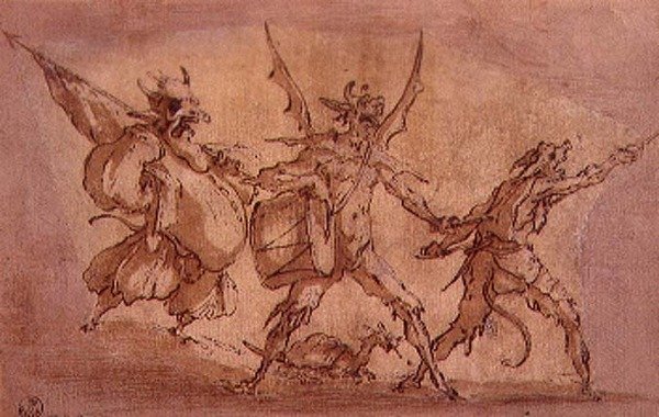 Devil Musketeers (penn og blekk på papir) av Jacques Callot