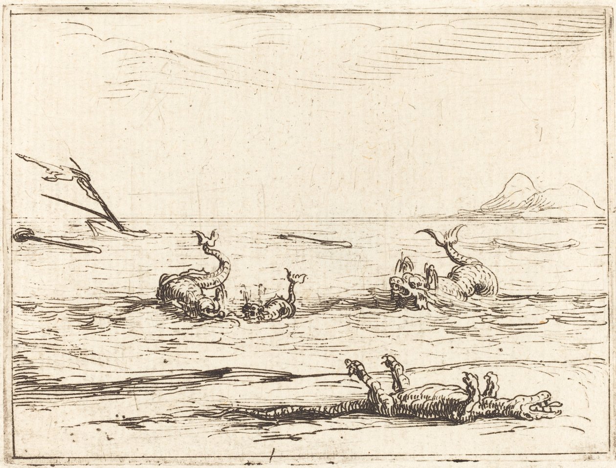Delfiner og krokodiller av Jacques Callot
