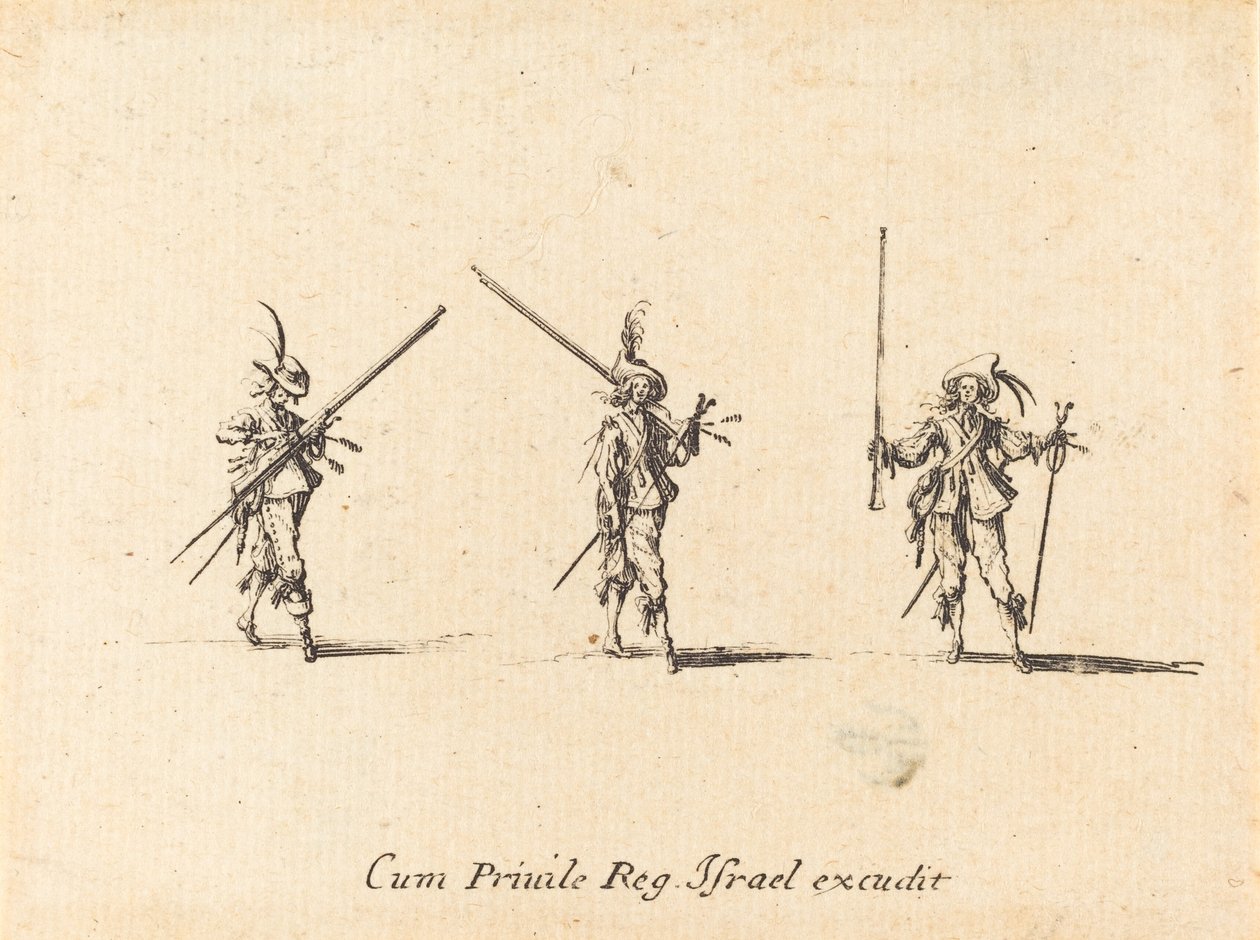Drill med musketten, 16341635. av Jacques Callot