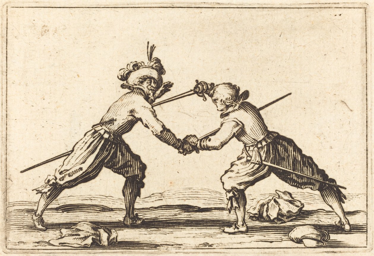 Duell med sverd, ca. 1622. av Jacques Callot