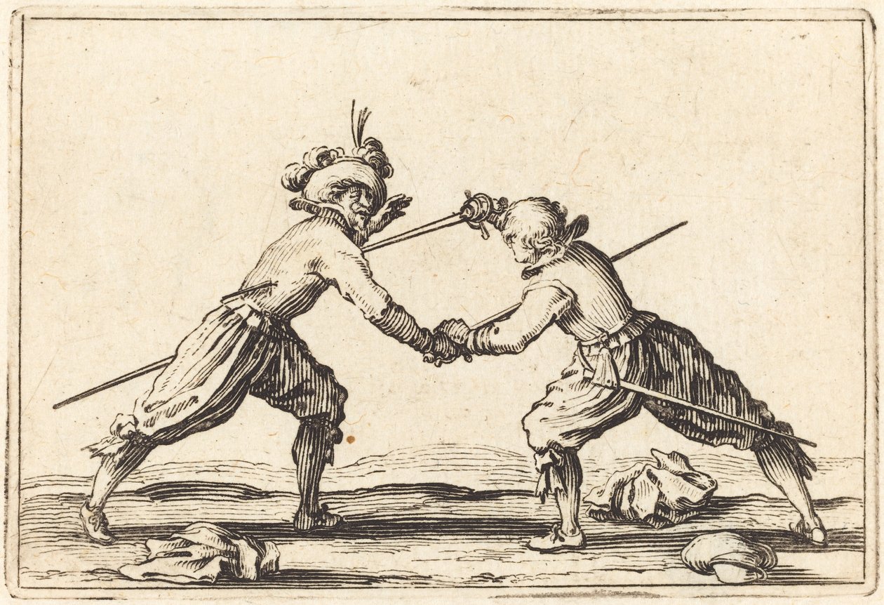 Duell med sverd, ca. 1622. av Jacques Callot