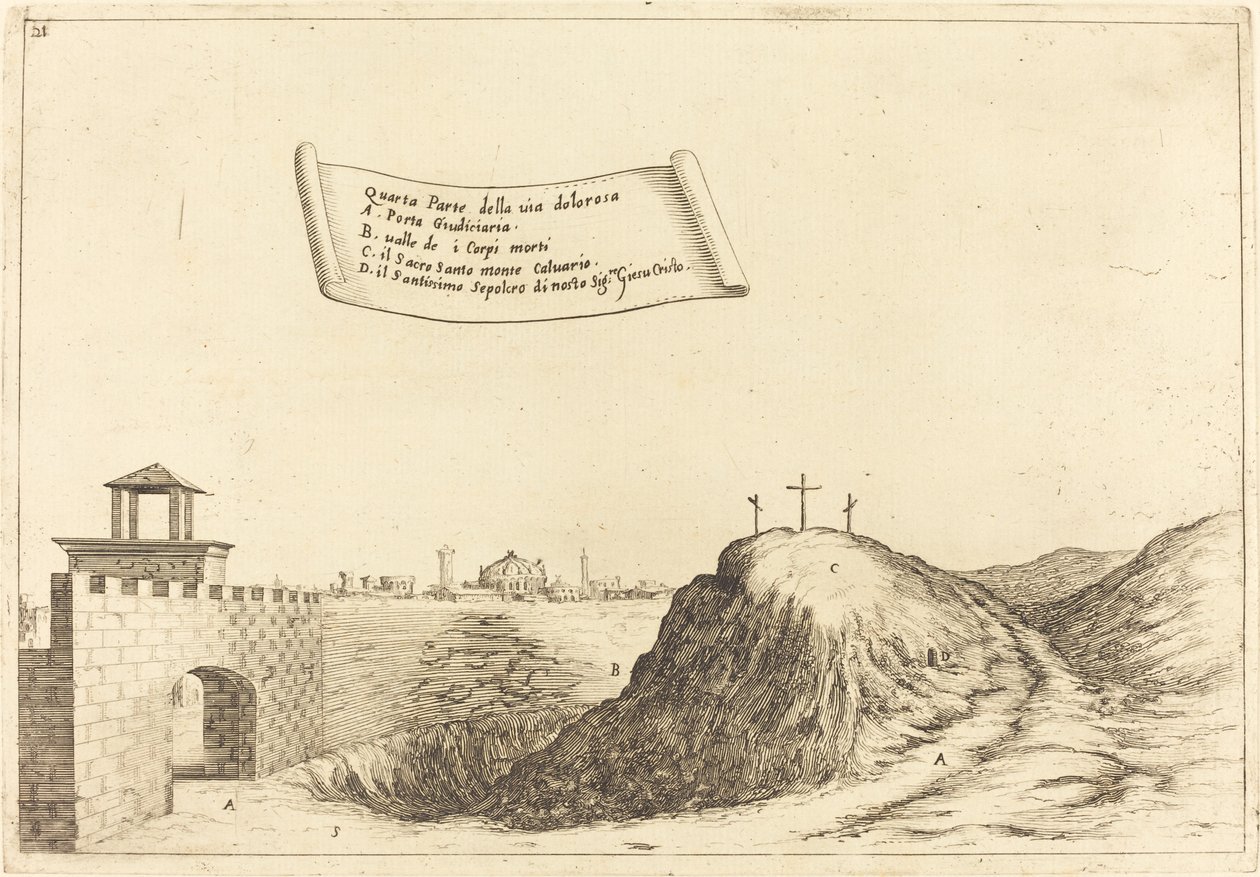 Fire deler av Via Dolorosa av Jacques Callot
