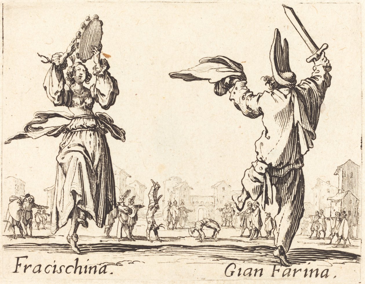 Fracischina og Gian Farina av Jacques Callot