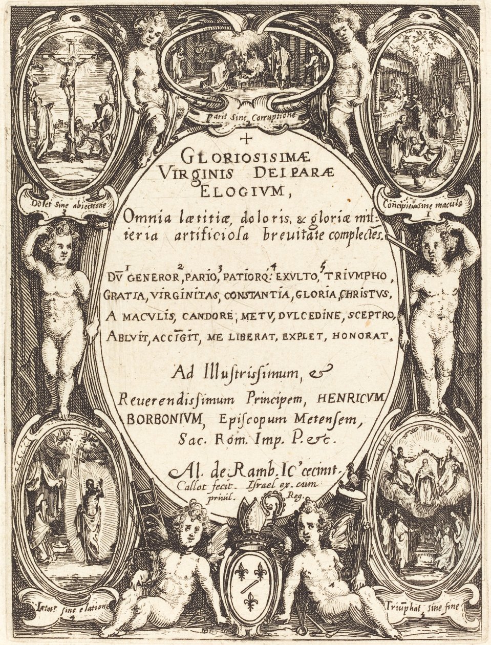 Frontispice for "Gloriosissimae" av Jacques Callot