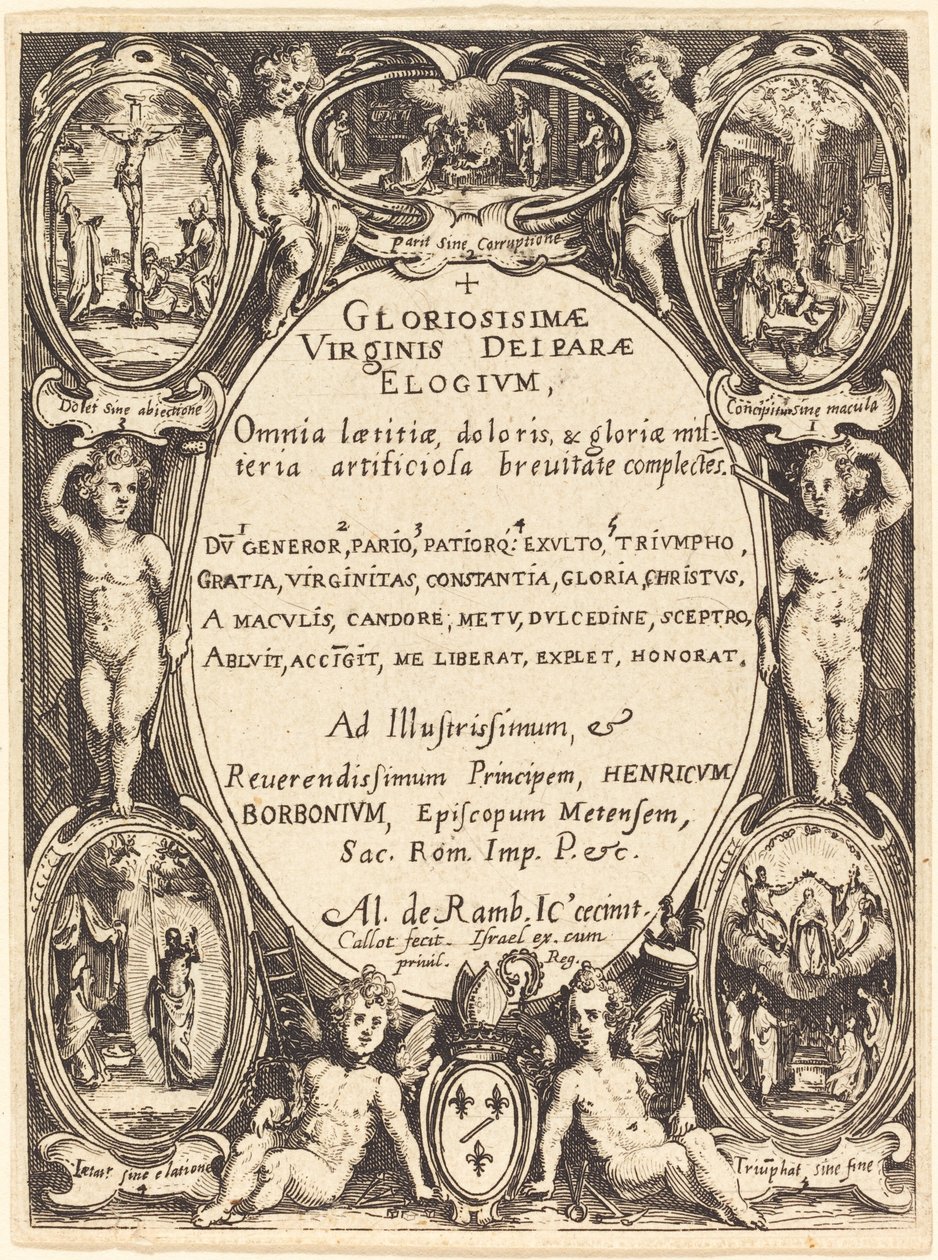 Frontispice for "Gloriosissimae" av Jacques Callot