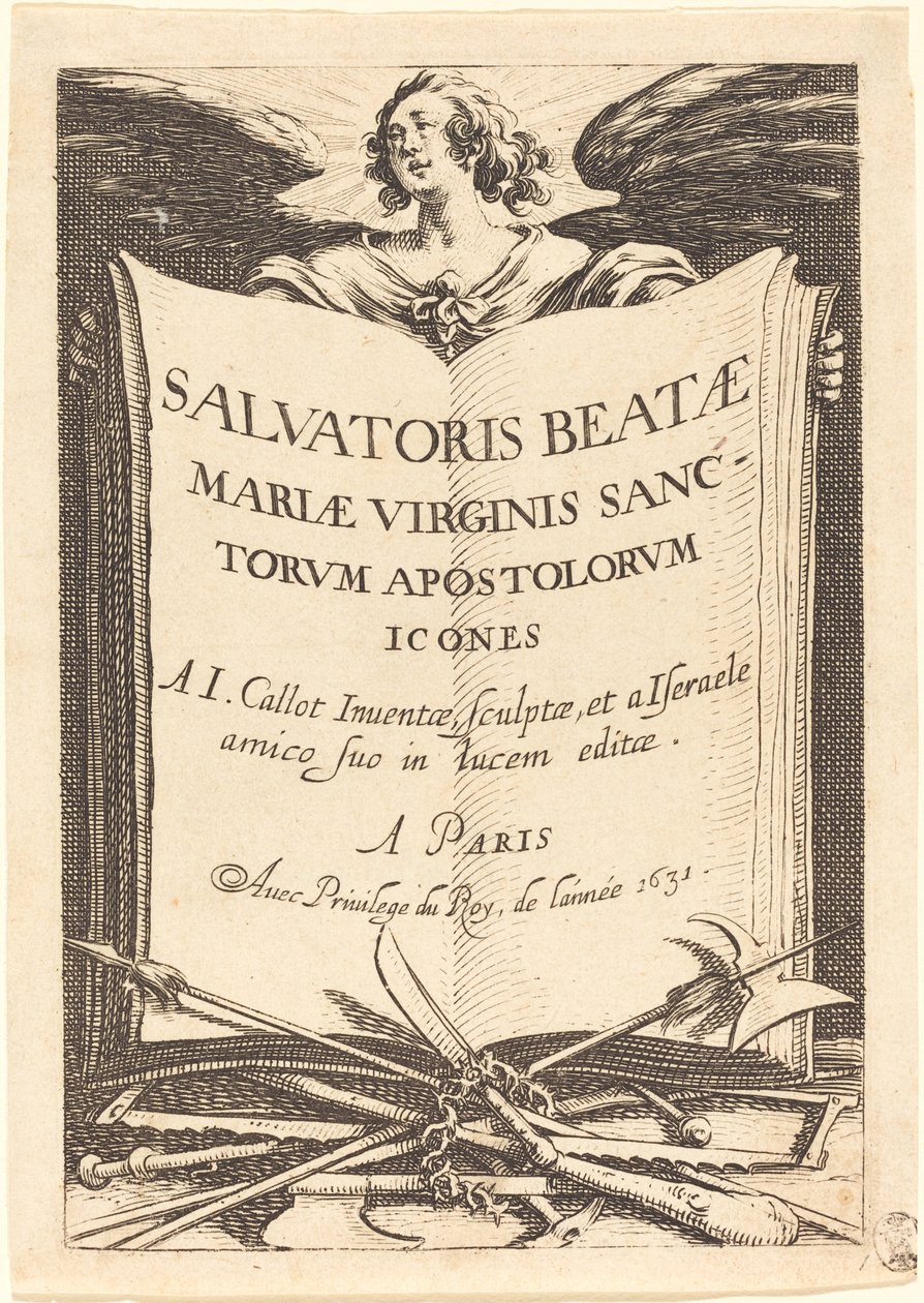 Frontispice for "De store apostlene" av Jacques Callot