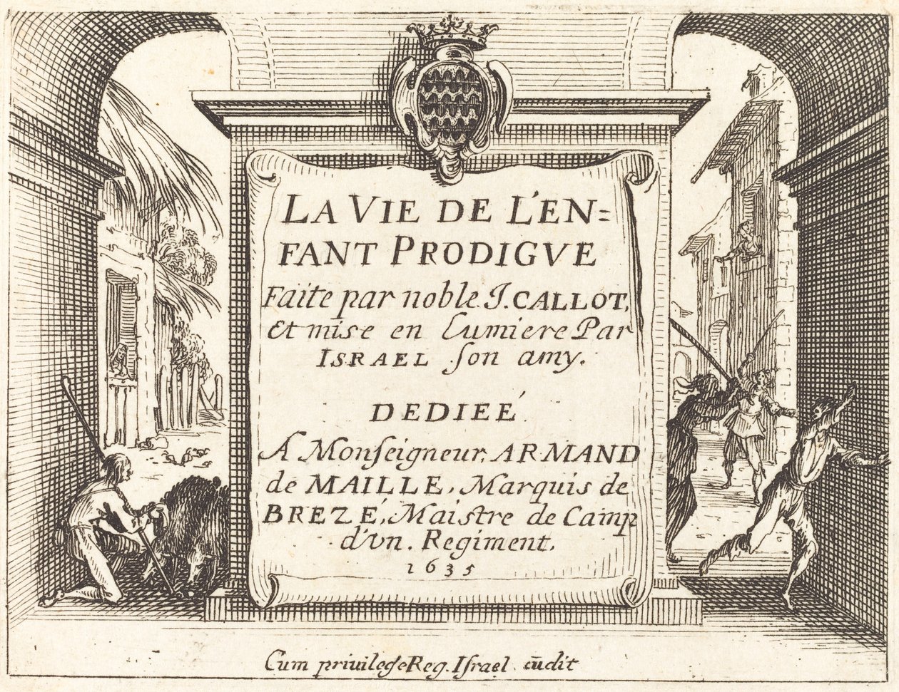 Frontispice for The Prodigal Son, 1635. av Jacques Callot