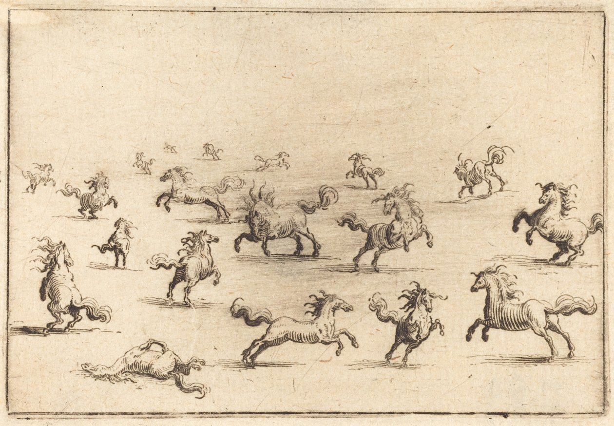 Hester som løper av Jacques Callot