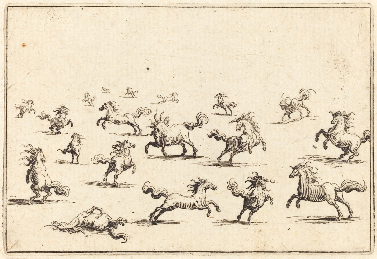 Hester som løper av Jacques Callot