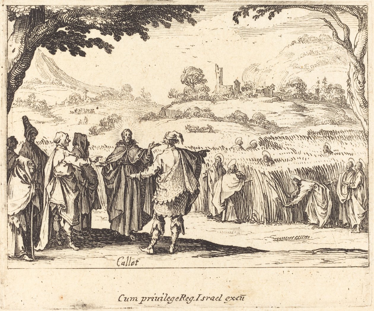 Jesus med fariseerne, 1635. av Jacques Callot
