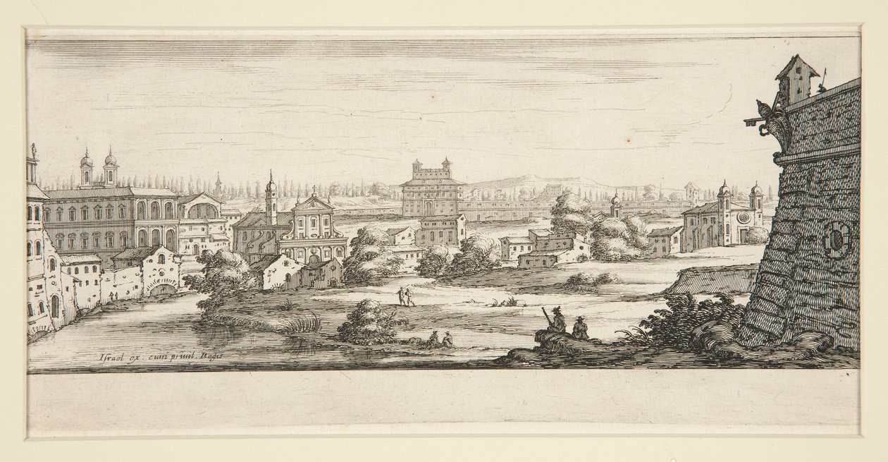 Landskap med store, imponerende bygninger av Jacques Callot