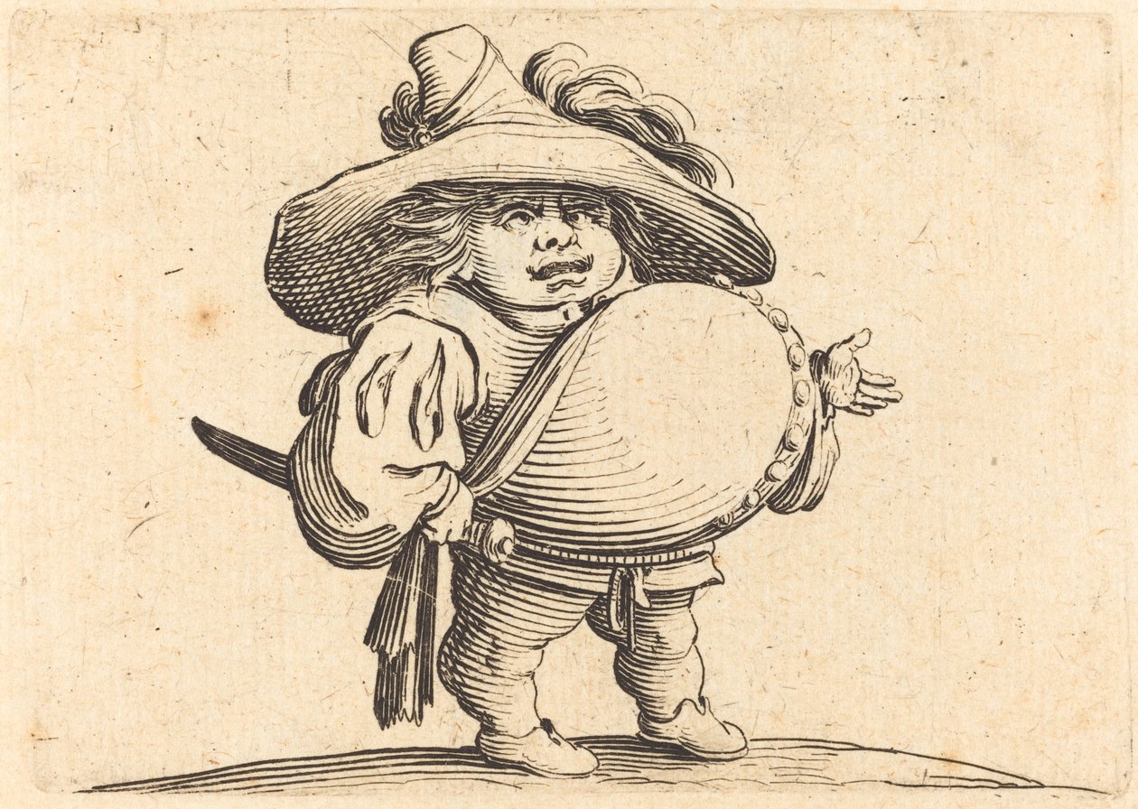 Mann med stor mage av Jacques Callot