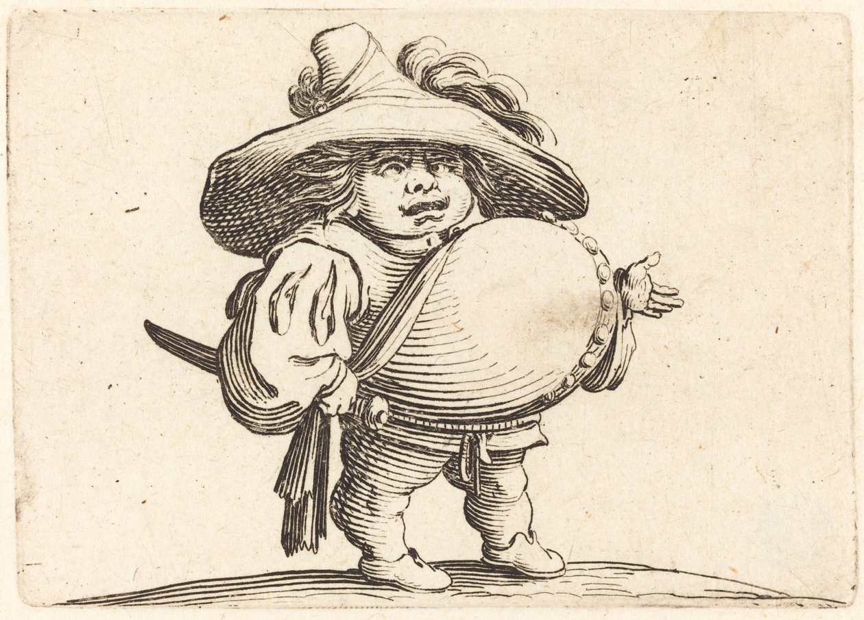 Mann med stor mage av Jacques Callot
