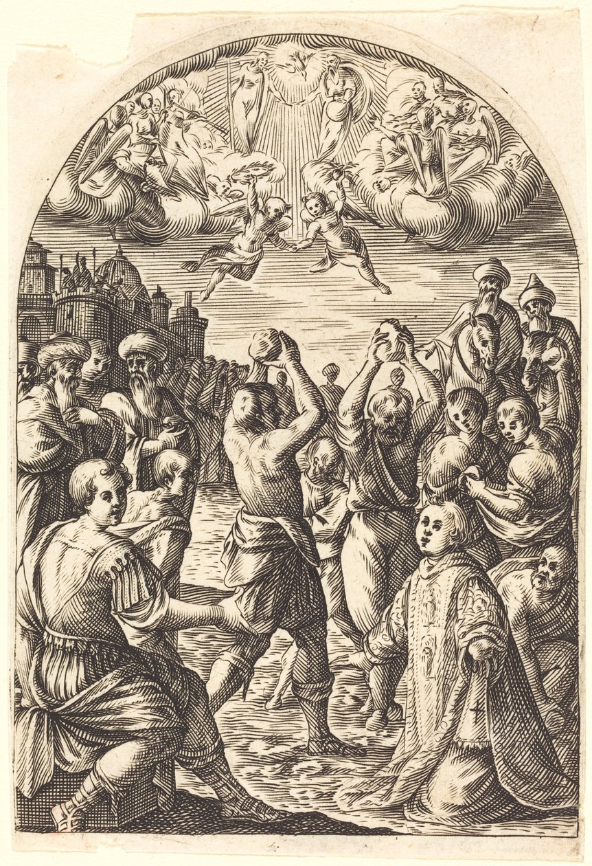 Martyrium av Saint Stephen, 16081611. av Jacques Callot