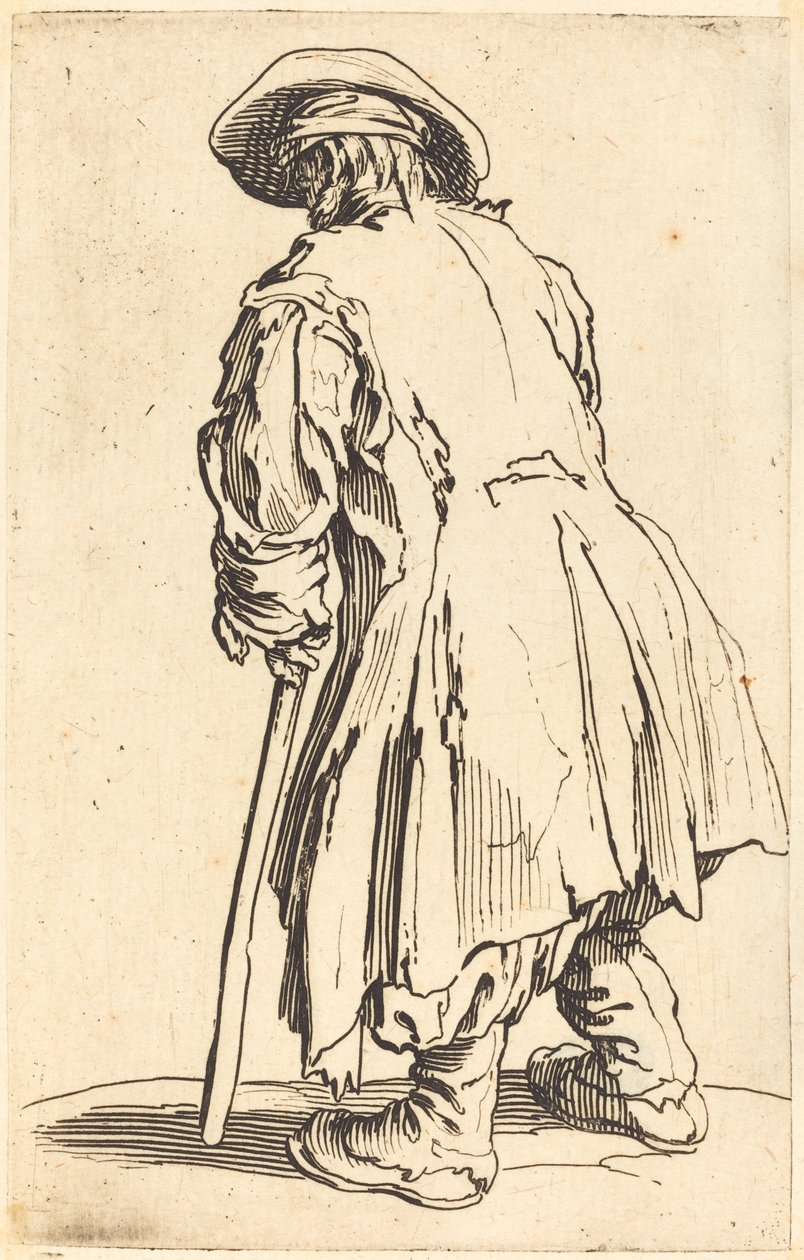 Gammel tigger med én krykke av Jacques Callot