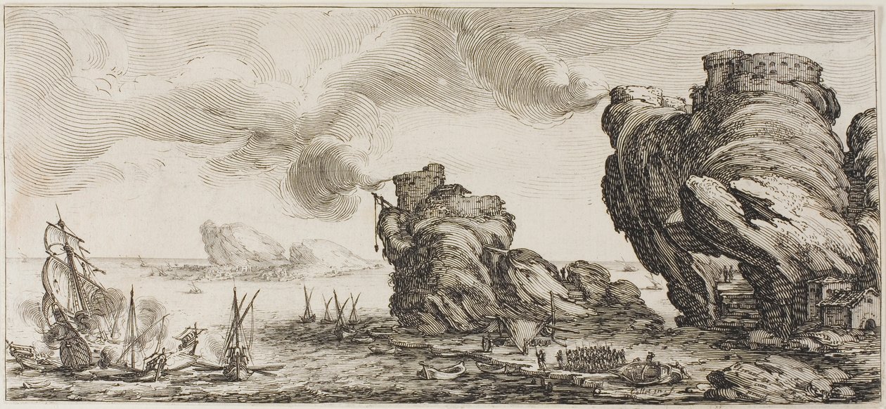Pantalone, fra Three Italian Comedians av Jacques Callot