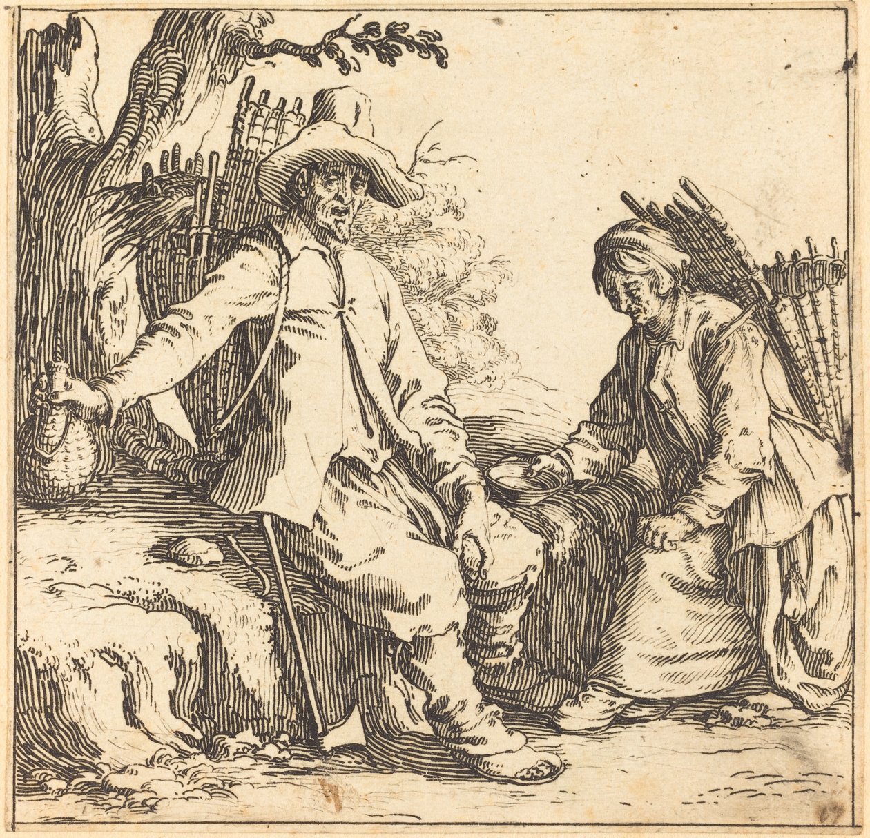 Bondepar i ro av Jacques Callot