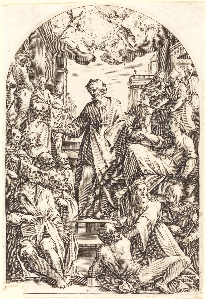 Peter Raising Tabitha av Jacques Callot