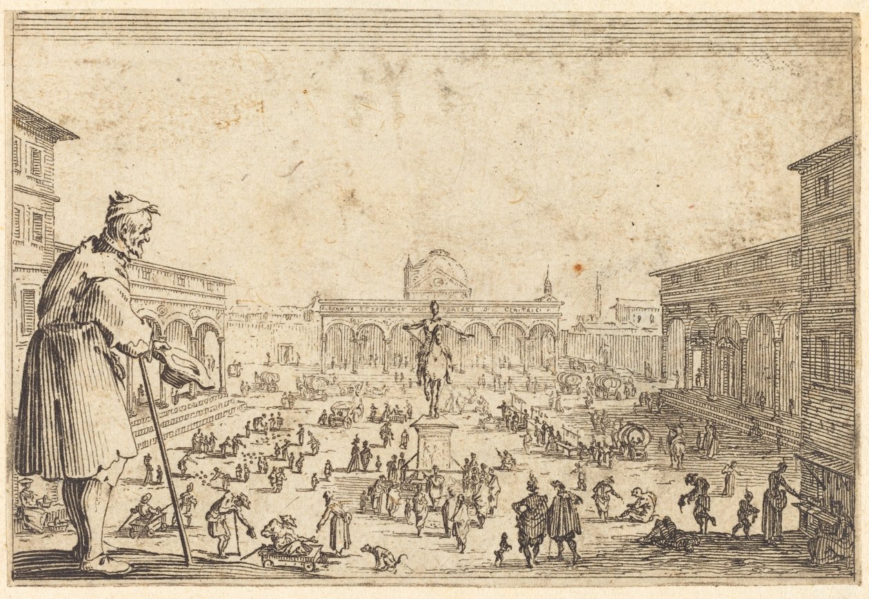 Piazza SS. Annunziata, Firenze av Jacques Callot