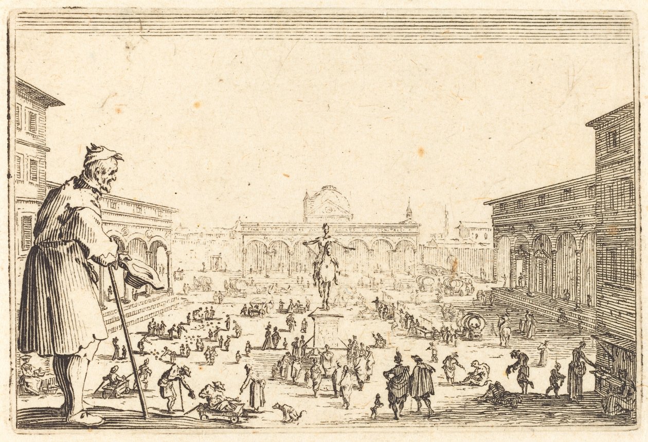 Piazza SS. Annonsert, Firenze, ca. 1622. av Jacques Callot
