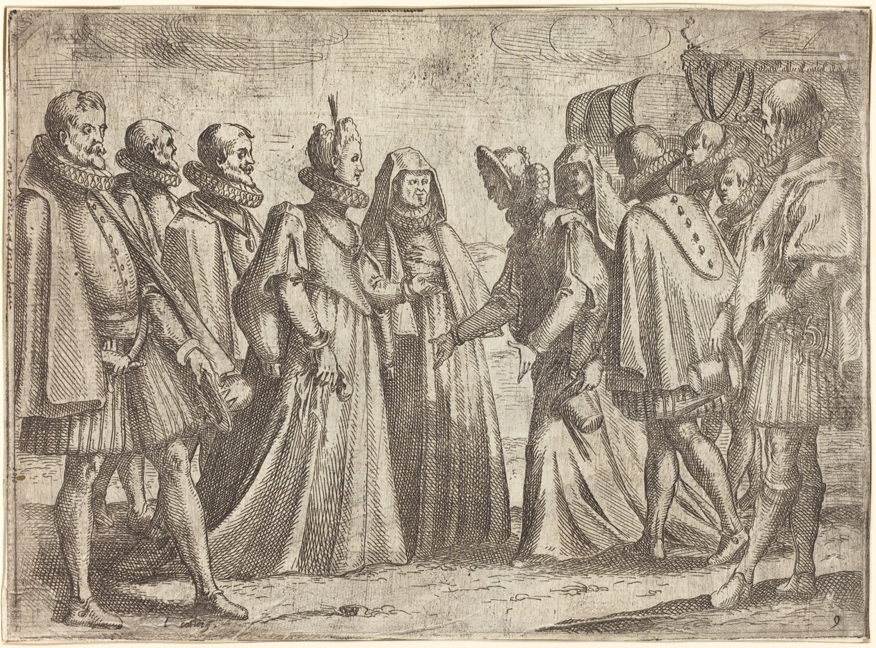 Resepsjon på Mantua [til høyre] av Jacques Callot