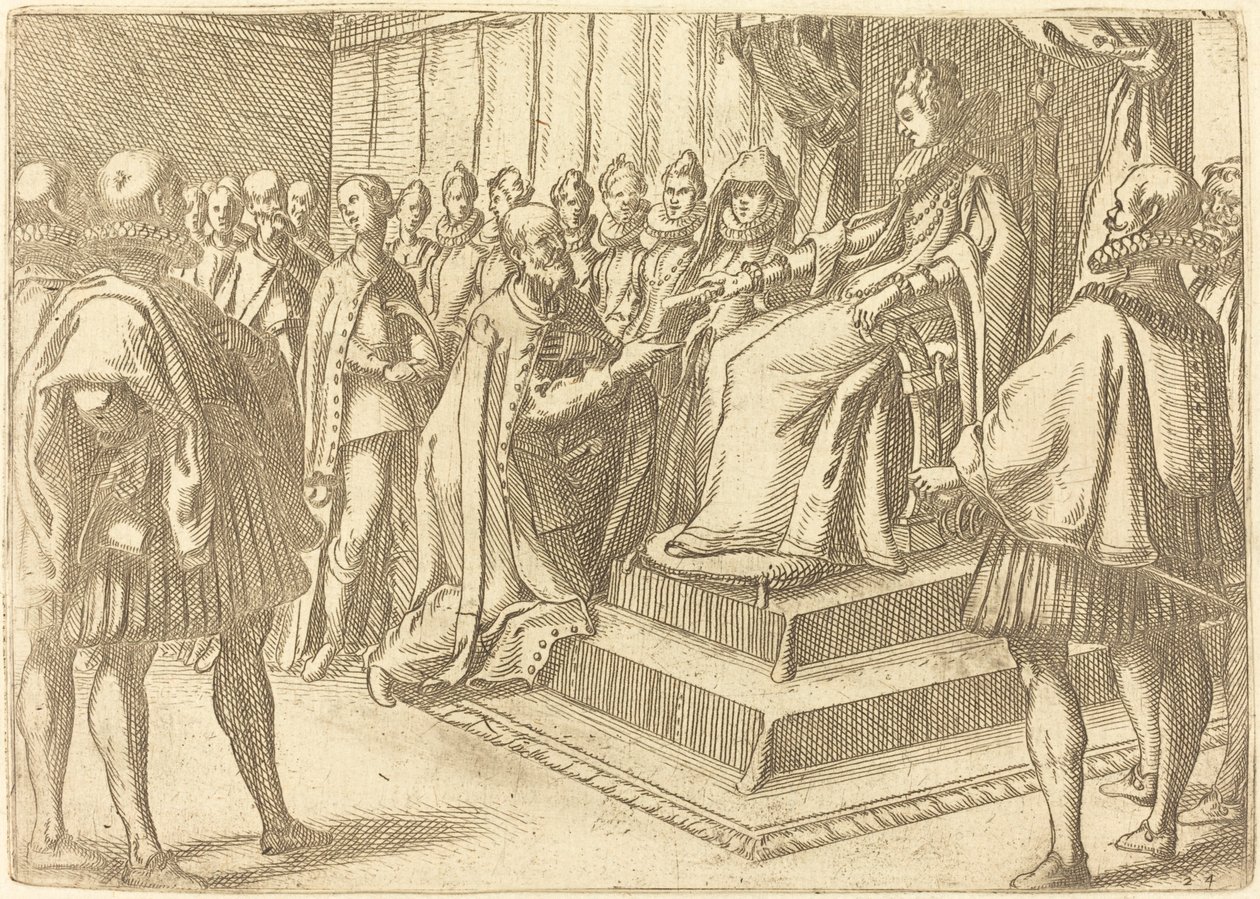 Mottak av Polens utsending av Jacques Callot