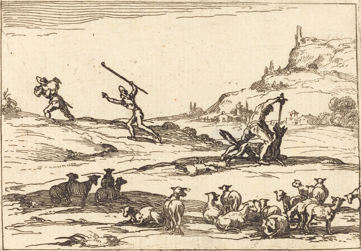Hyrder som forsvarer flokkene sine av Jacques Callot