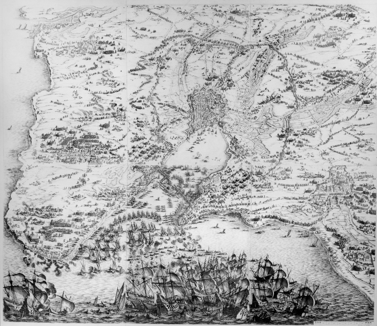 Beleiring av La Rochelle av Jacques Callot