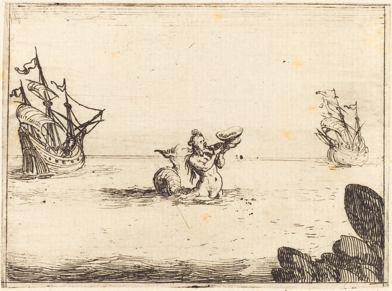 Sirene mellom to skip av Jacques Callot