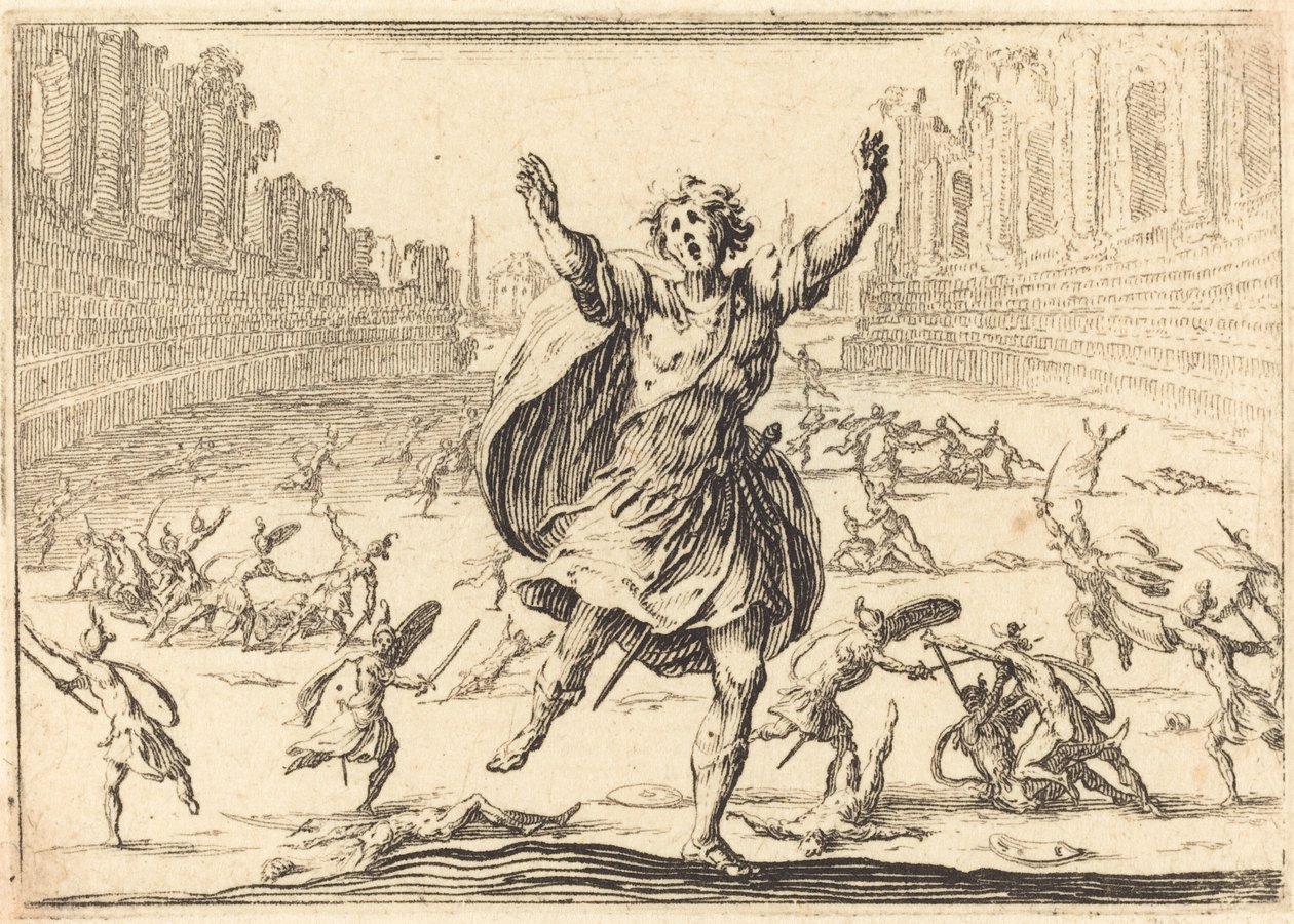 trefning i et romersk sirkus, ca. 1617. av Jacques Callot