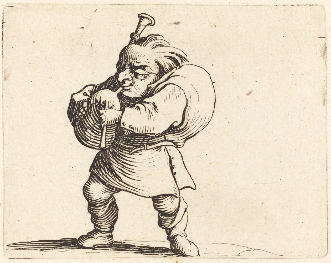 Sekkepipespilleren, ca. 1622. av Jacques Callot