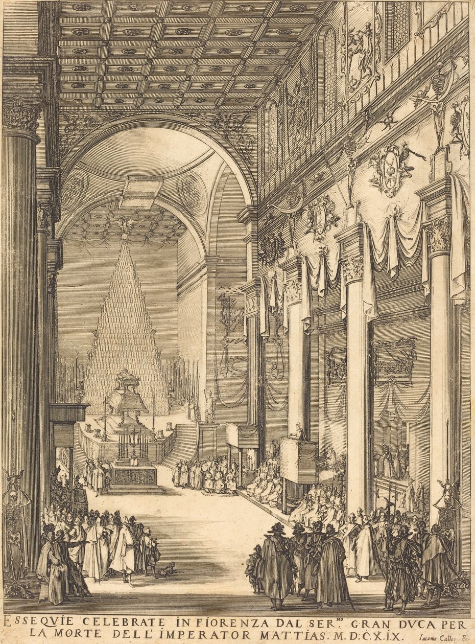 Katafalken til keiser Mathias av Jacques Callot
