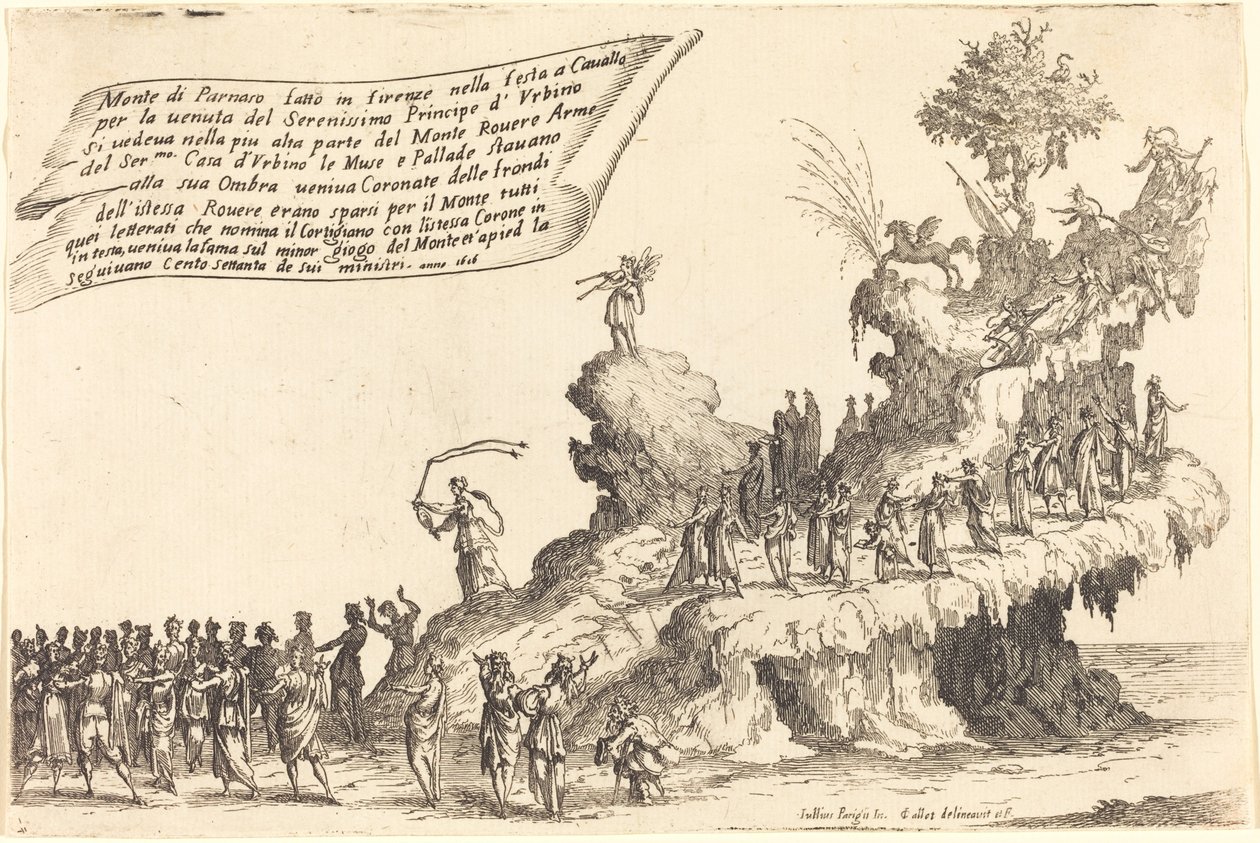 Float of Mount Parnassus, 1616. av Jacques Callot