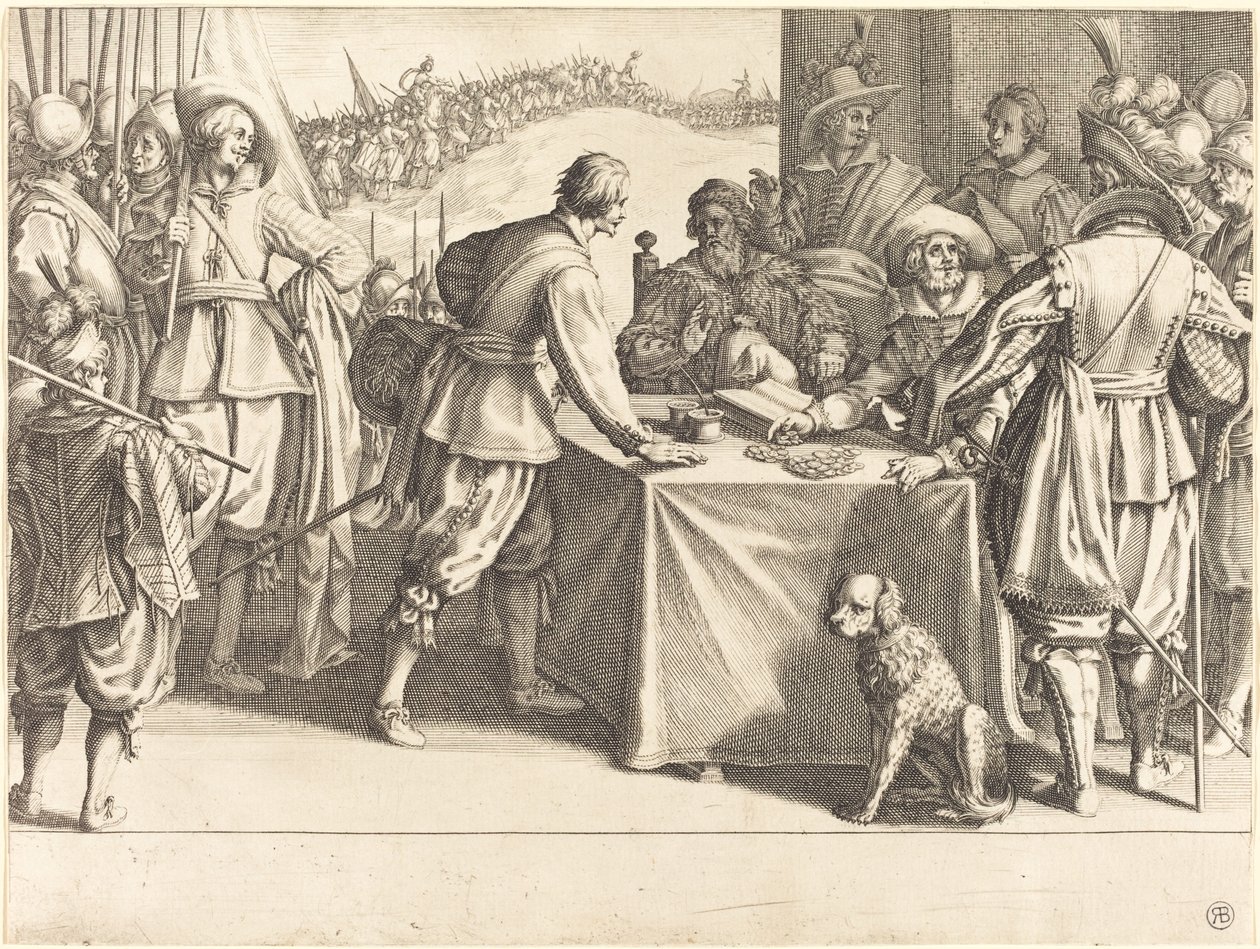 Ansettelsen av troppene, ca. 1614. av Jacques Callot
