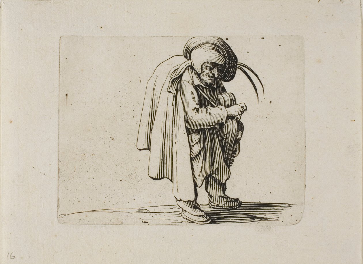 Hurdy-Gurdy Player, fra Varie Figure Gobbi av Jacques Callot