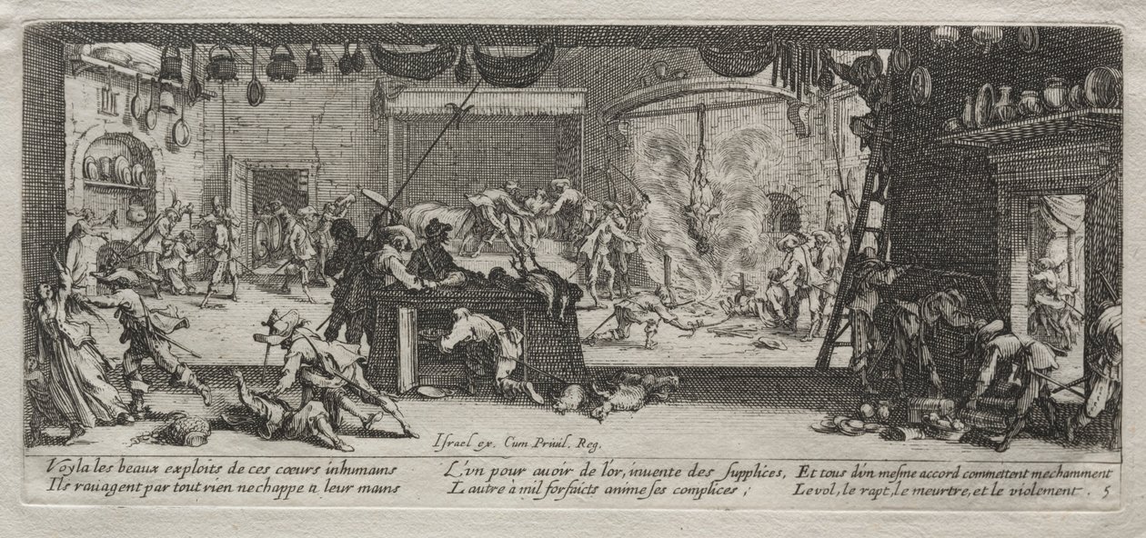 The Large Miseries of War: Plyndring, 1633. av Jacques Callot
