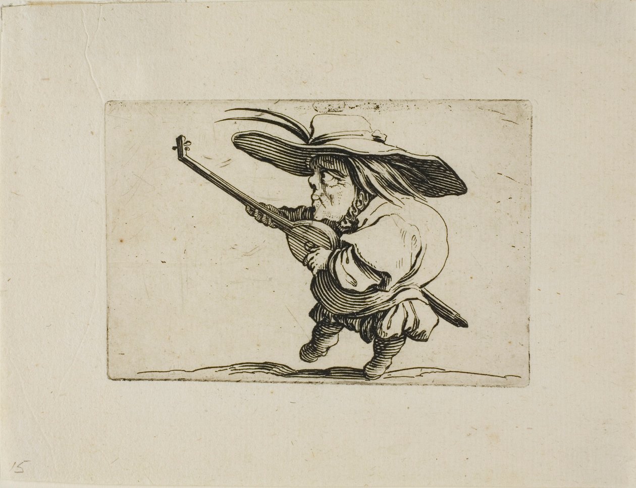 The Lute Player, fra Varie Figure Gobbi av Jacques Callot