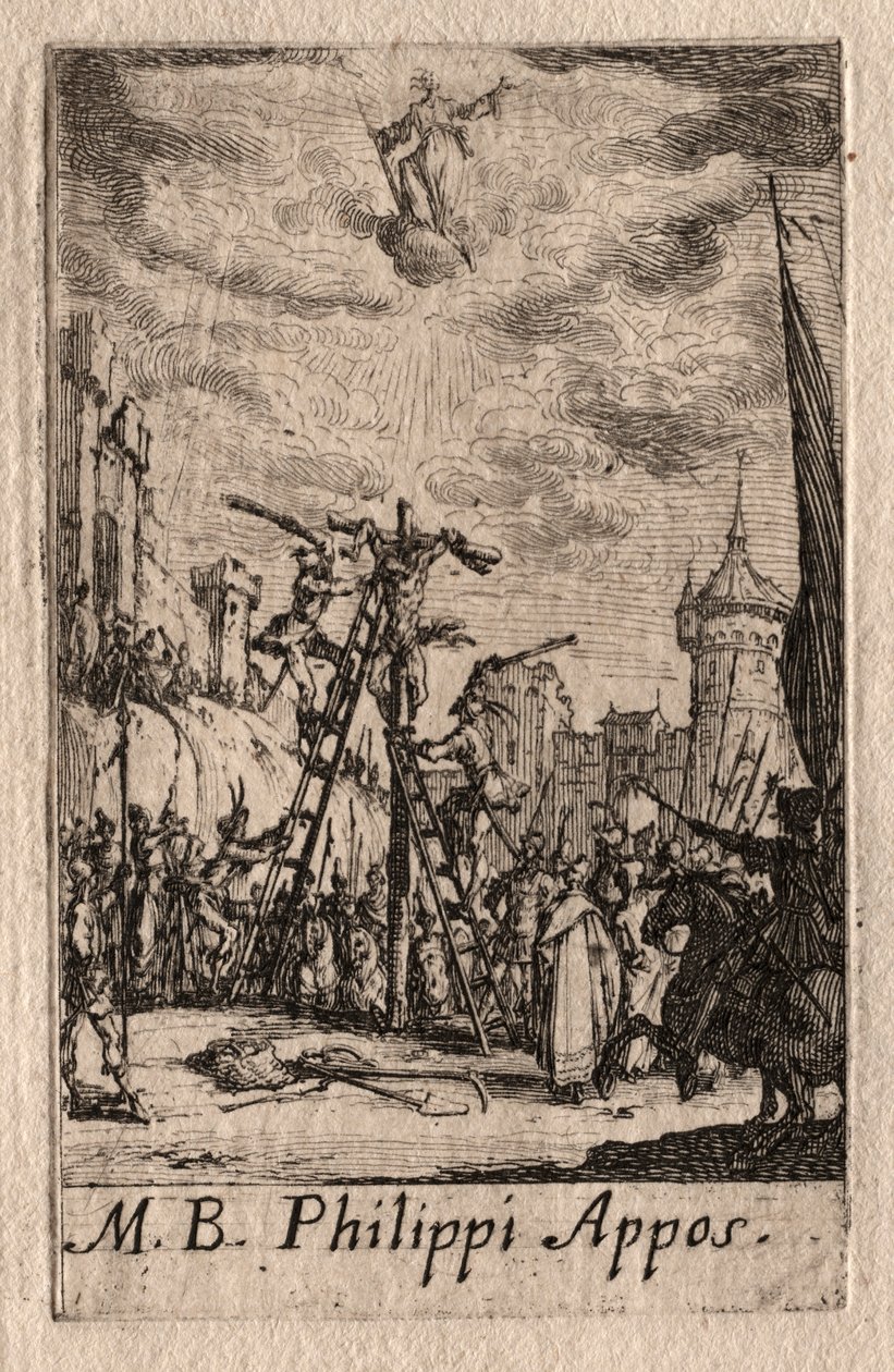 Apostlenes martyrium: St. Filip. av Jacques Callot