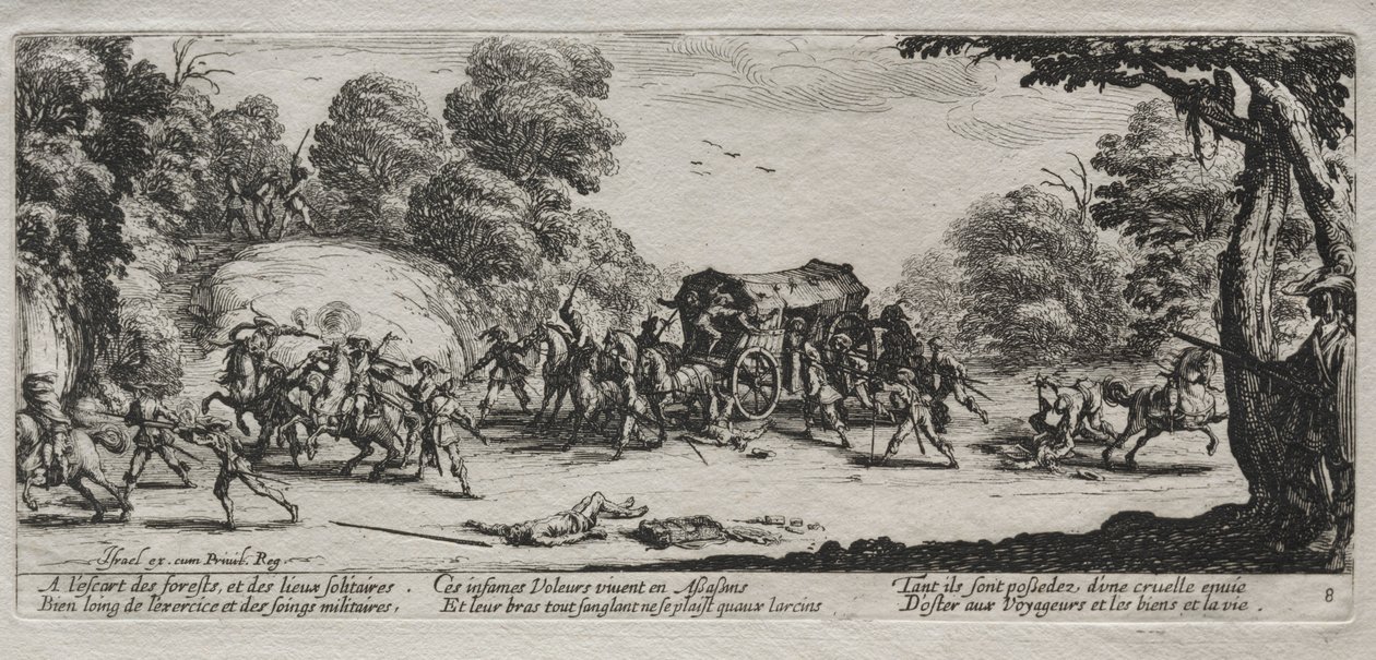 The Miseries of War: Highway Robbery, 1633. av Jacques Callot